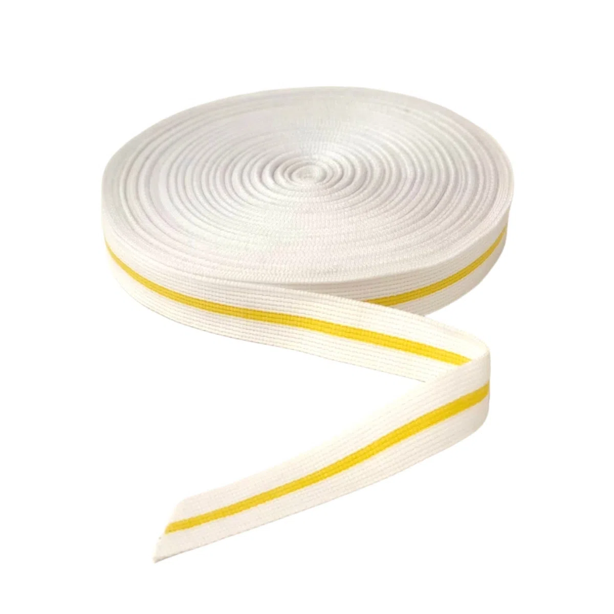 UGOJUDO - Rollo de cinturón de judo (50 m), color blanco/amarillo con 1 linea