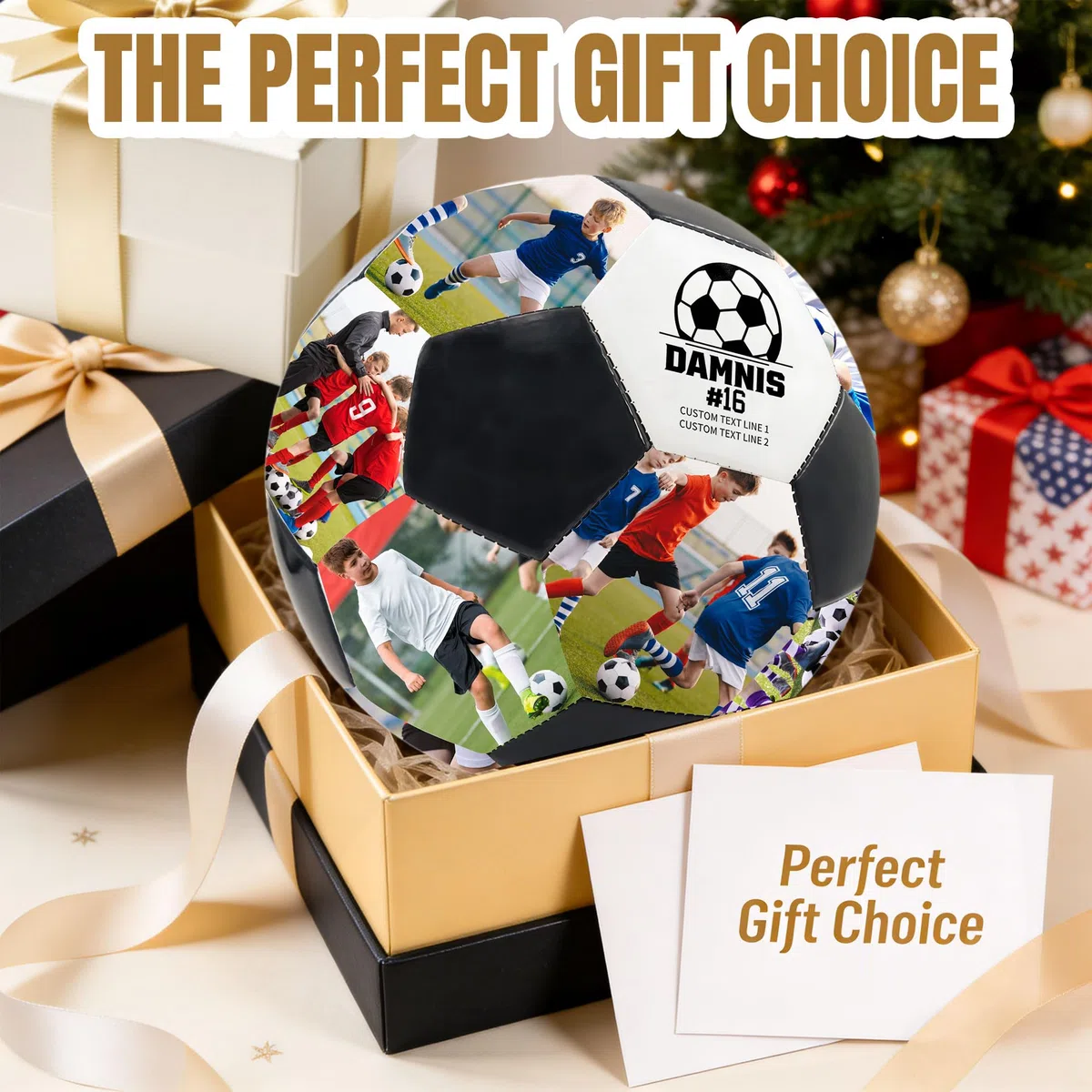 Balón de Fútbol Personalizado con Foto y Nombre, Recuerdo Personalizado de la Carrera Futbolística, Regalos de Fútbol para Hijo, Novio, Fanático del Fútbol, Papá, Entrenador, Cumpleaños, Graduaciones