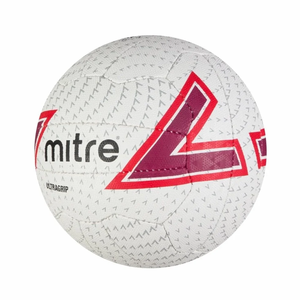 Mitre Ultragrip Netball, All Conditions Ball, Popular Style, Durable Design, White, Ball