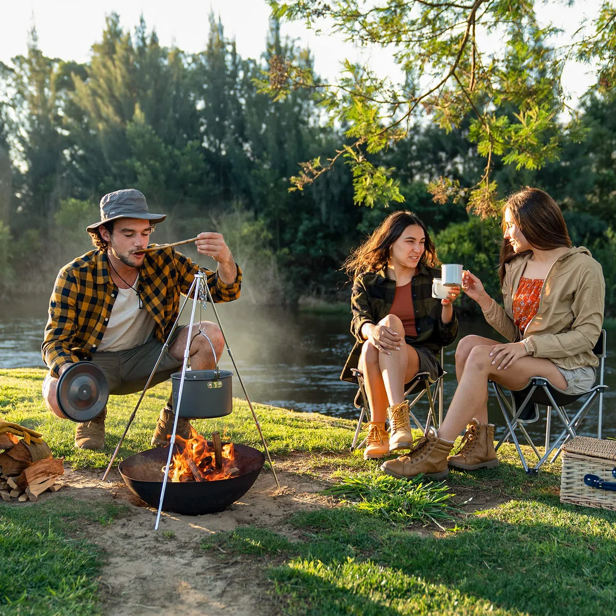 Naturehike Olla Colgante de Aleación de Aluminio de 4L para Cocina al Aire Libre para 4-6 Personas, Olla de Picnic para Acampar