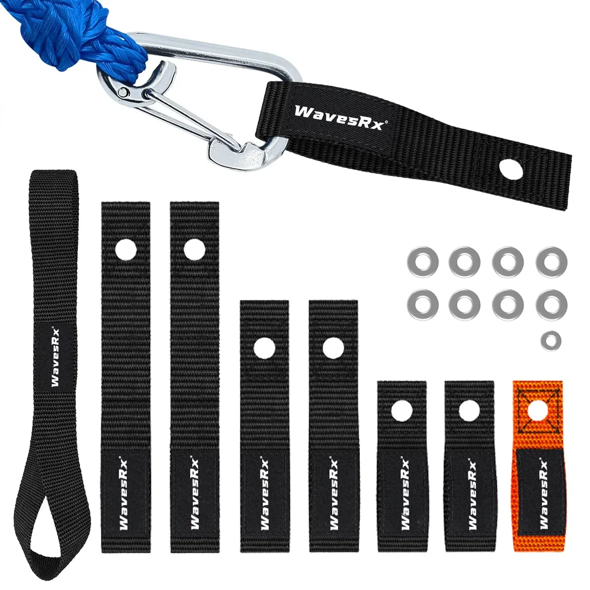 WAVESRX Soft Loops Jet Ski Cleats | Correas de Bucle seguras para Fijar defensas de atraque, Guardabarros, líneas de Anclaje, Cuerdas elásticas y Cuerdas de Amarre a tu Moto acuática