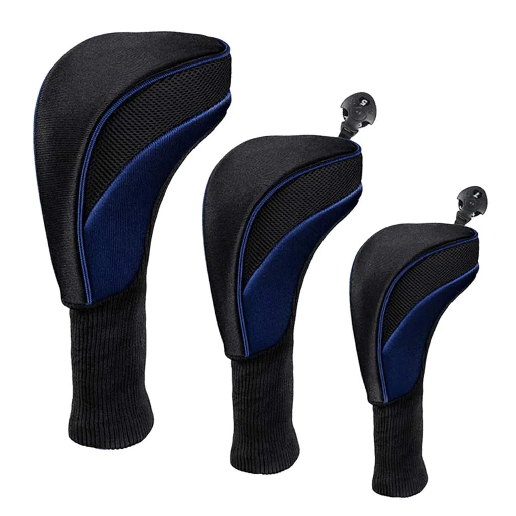 3pcs Golf Wood Top Long Neck 400cc Driver Headcover Proteger