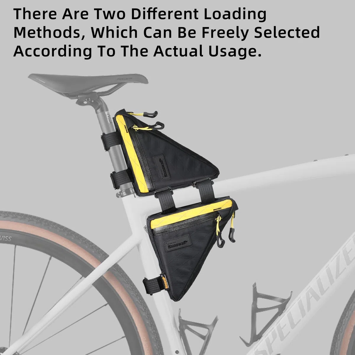Rhinowalk Bolsa para bicicleta Bolsa para cuadro de bicicleta Bolsa triangular impermeable 0,9 L Bolsa para bicicleta Bajo Tubo Accesorios Profesionales de Ciclismo (S) - Blanco