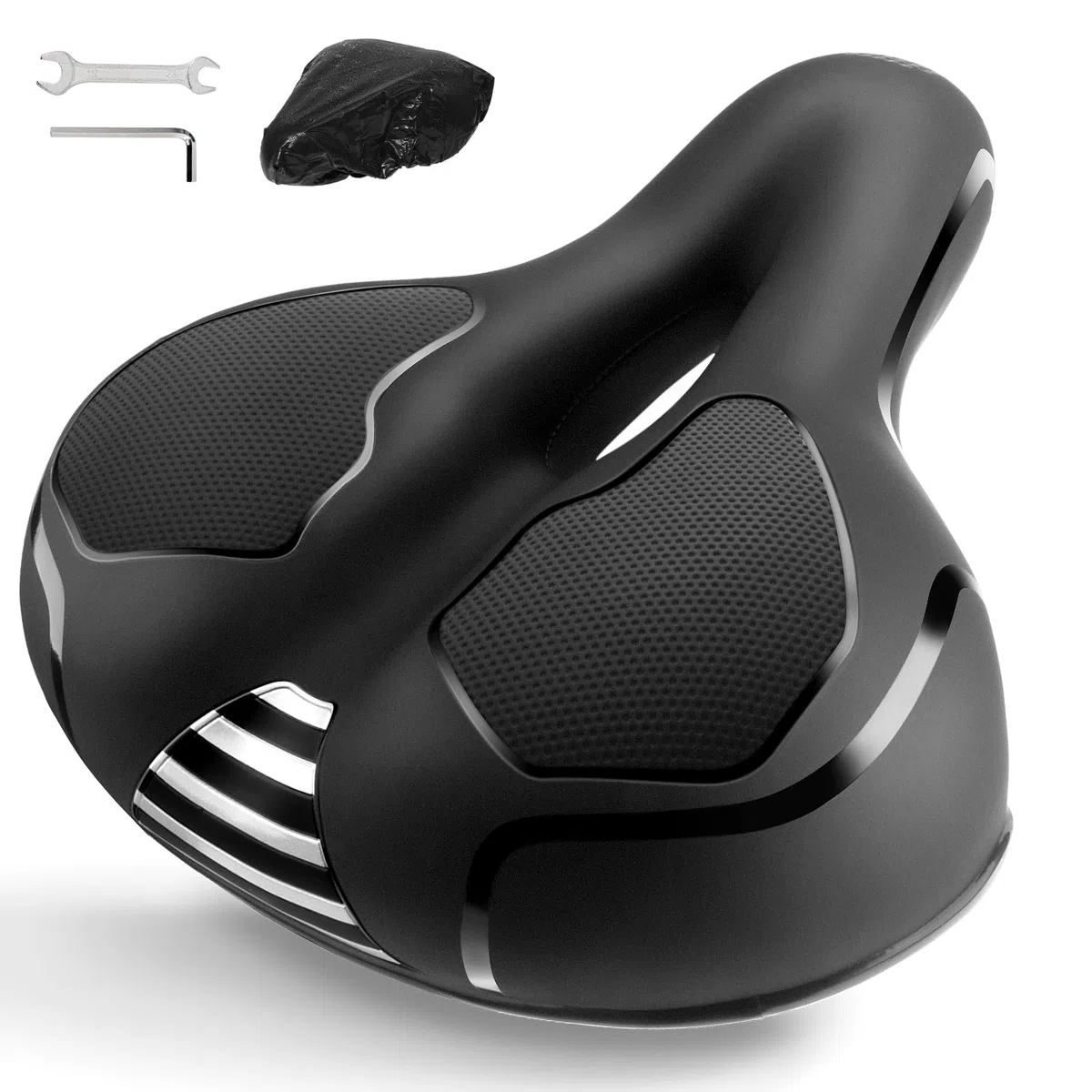 Homoto Sillín Bicicleta Cómodo con Gel, Asiento Antiprostático Hueco Transpirable Ergonómico para Hombre Mujer, para Bicicleta de Montaña, Carretera, Urbana