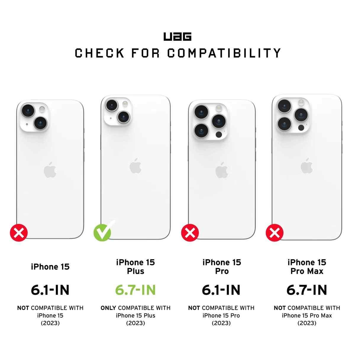 URBAN ARMOR GEAR UAG - Funda compatible con iPhone 15 Plus de 6.7 pulgadas, color ceniza transparente/negro, imán integrado compatible con carga MagSafe, resistente y transparente a prueba de caídas