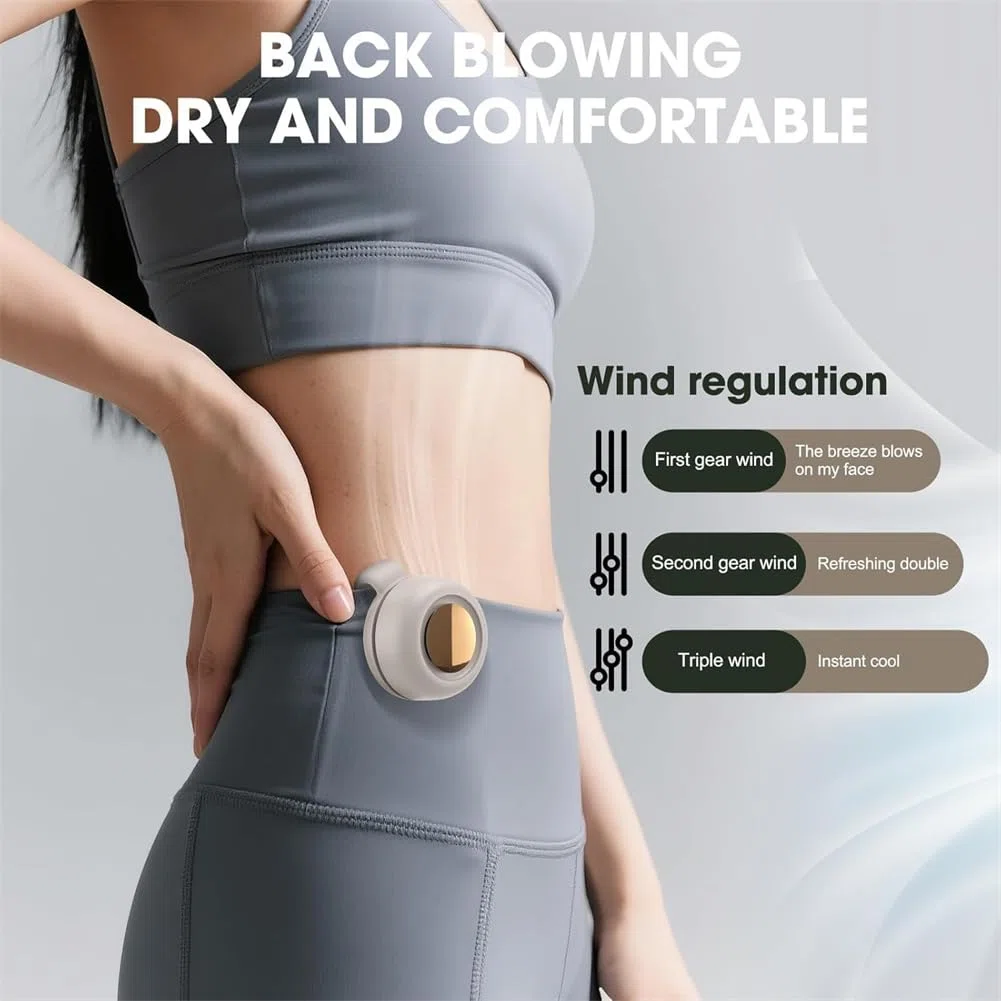 Ventilador eléctrico mini silencioso portátil, nuevo ventilador mini sin aspas 2026 con clip, pequeño ventilador con clip para camisa y cintura, 3 velocidades ajustables para exteriores, viajes y