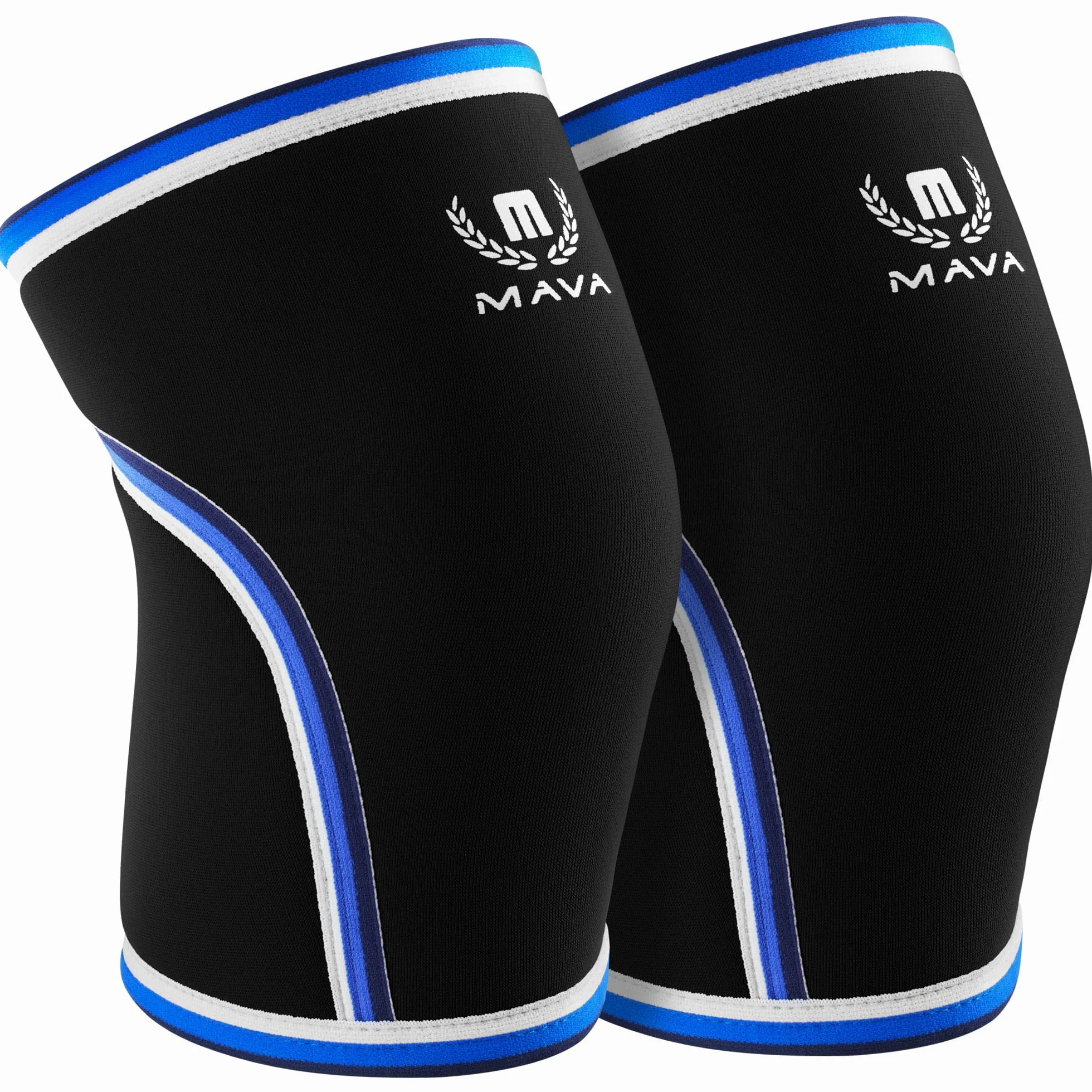 Mava Sports Rodilleras deportivas de neopreno, 7 mm, para entrenamiento, halterofilia, sentadillas, musculación, fitness, soporte de rodilla, Unisex, Negro S