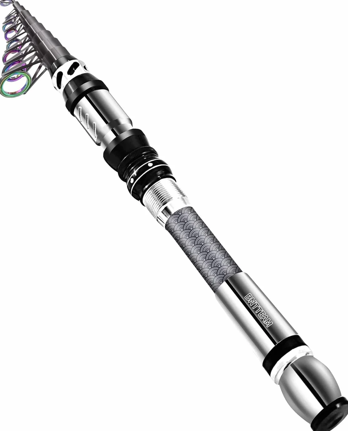 Nueva Caña de Pescar Portátil 99% Cabeza de Palo Fluorescente de Fibra de Carbono, Palanca de Pesca de Surf de Viaje Telescópica Súper Dura y Ultraligera (KC-Type, 2.4M/94.5in/7.84ft)