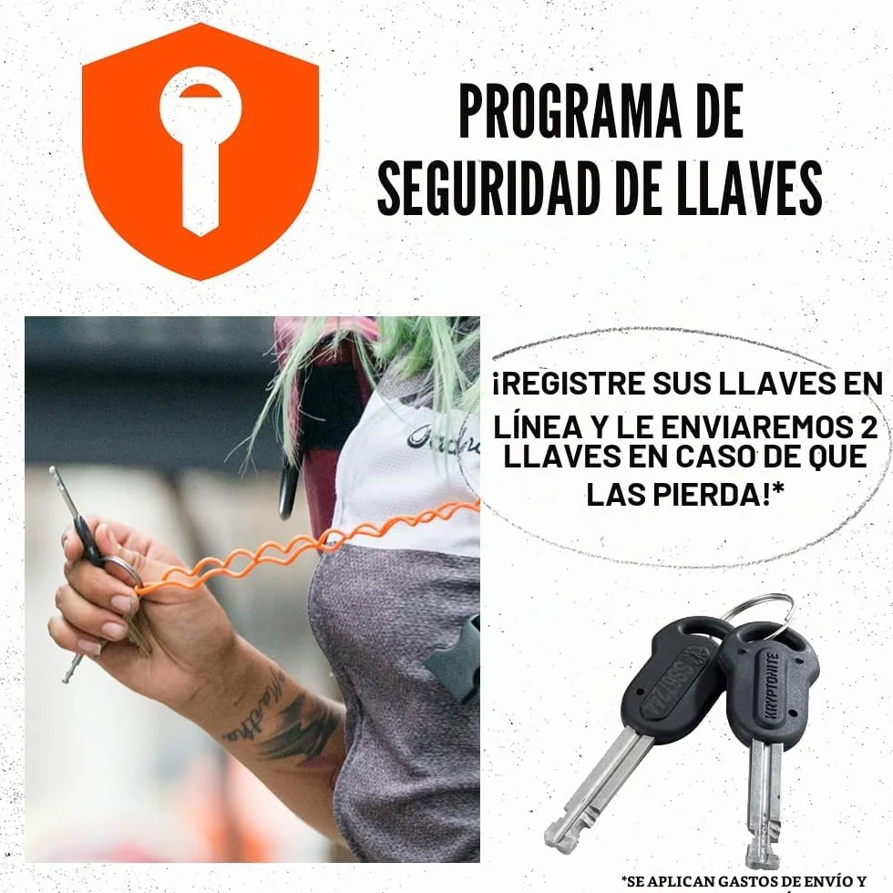 Kryptonite K004912 Acero Carbono Integrado Cerradura de Cadena, 85cm x 5mm