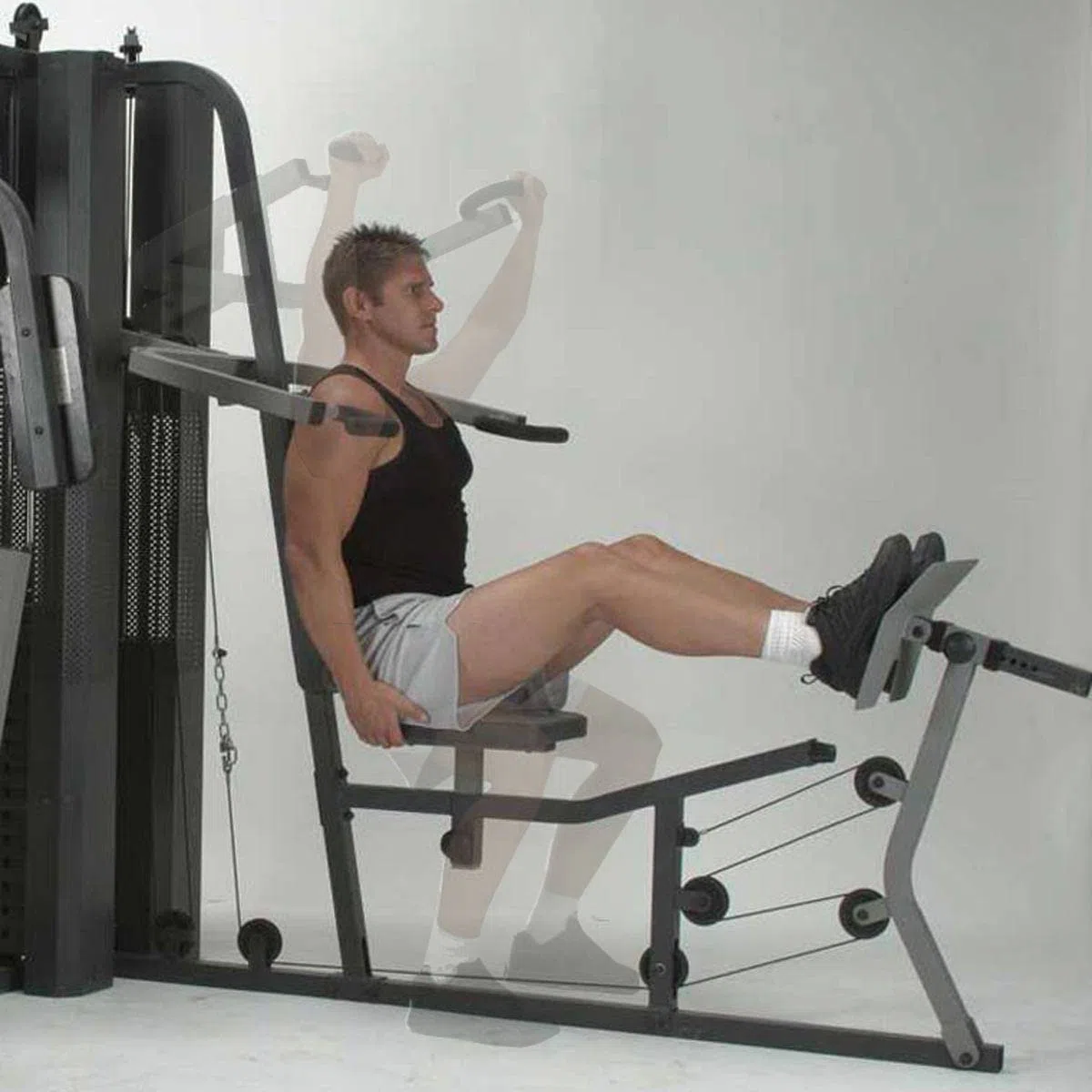 Marcy GS99 Dual Stack Home Gym (Prensa de piernas, 2 usuarios), 2 x 65 kg