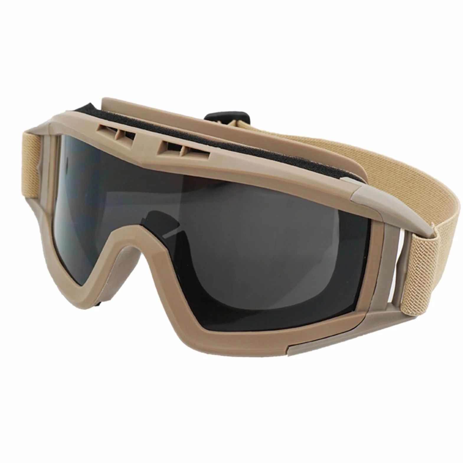 RiToEasysports Desert Locust Goggles, Khaki Desert Locust Gafas a Prueba de Viento a Prueba de para Motocicletas Al Aire Airsoft Goggles con 2 Lentes para Hombres, Mujeres y Adultos
