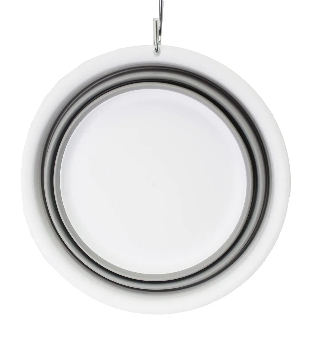 SAMMART Tina plegable de 5,5 L, cubeta plegable, lavabo portátil, bañera de plástico que ahorra espacio (blanco/gris, 1)
