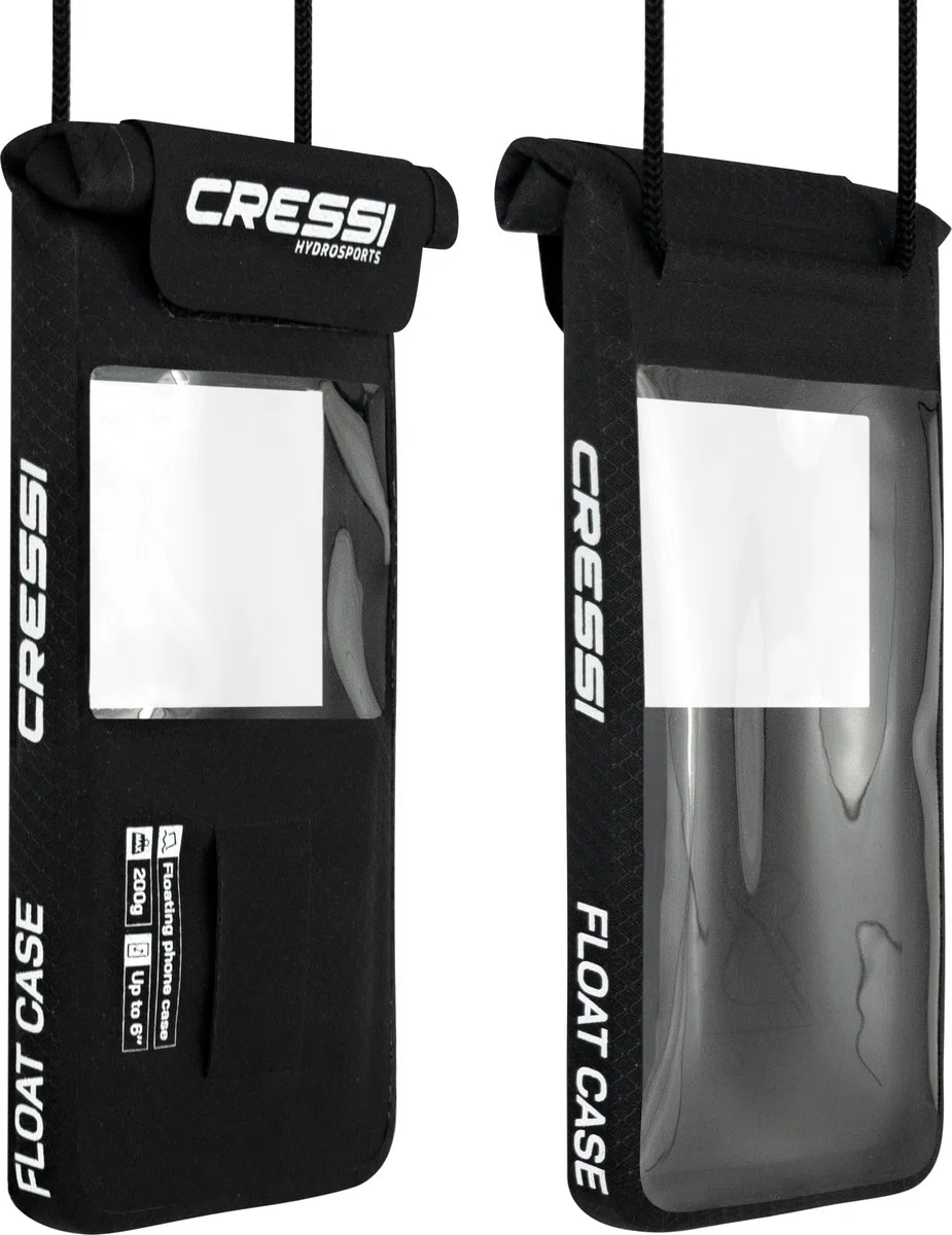 Cressi Float Floating Dry Phone Case Funda Impermeable y Flotante para Dispositivos con Pantallas de hasta 6 Pulgadas y 200 g, Unisex Adulto, Negro, 15 cm