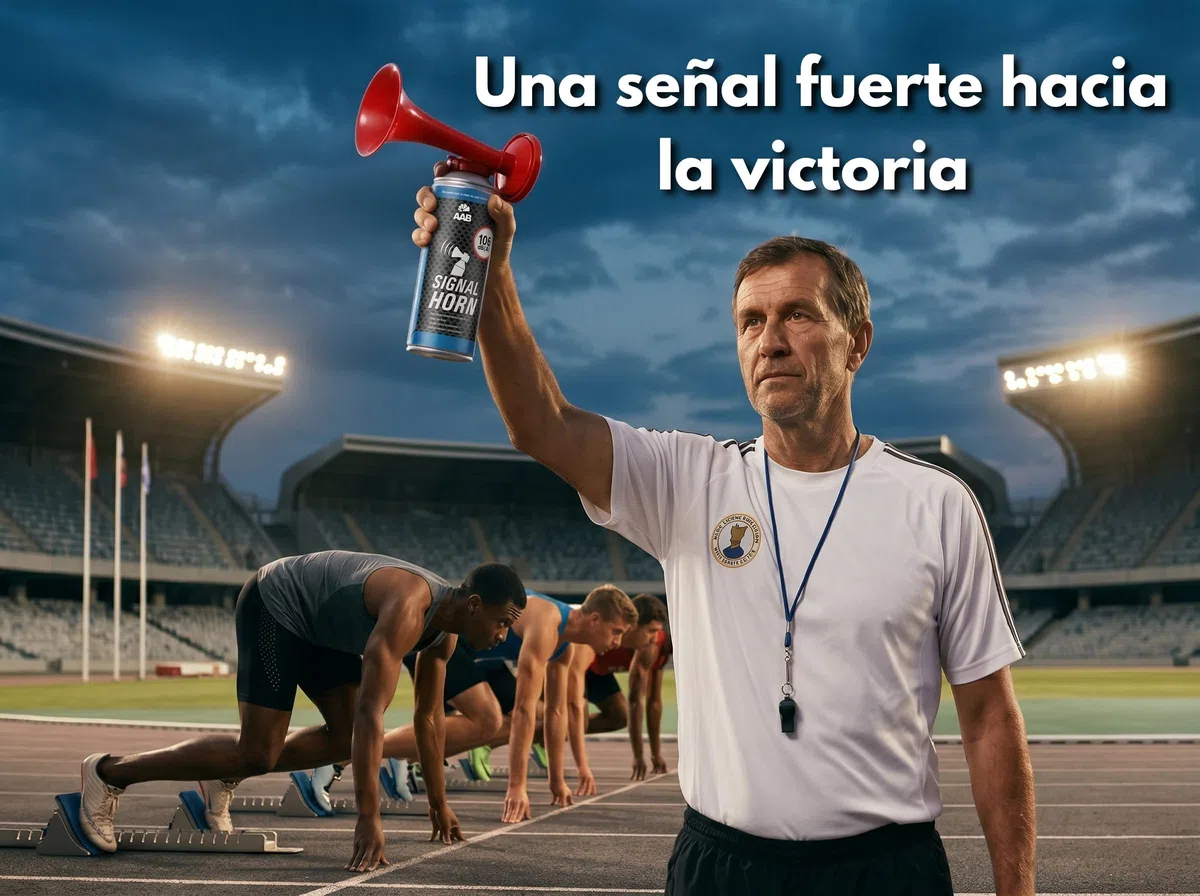 AABCOOLING 1X Signal Horn 106 dB(A)- hasta 120 señales, para el Campeonato Europeo de Europa, Fanfarria de Gas Muy Fuerte, Bocina Aire Comprimido, Trompeta Bocina, Trompetas de Futbol