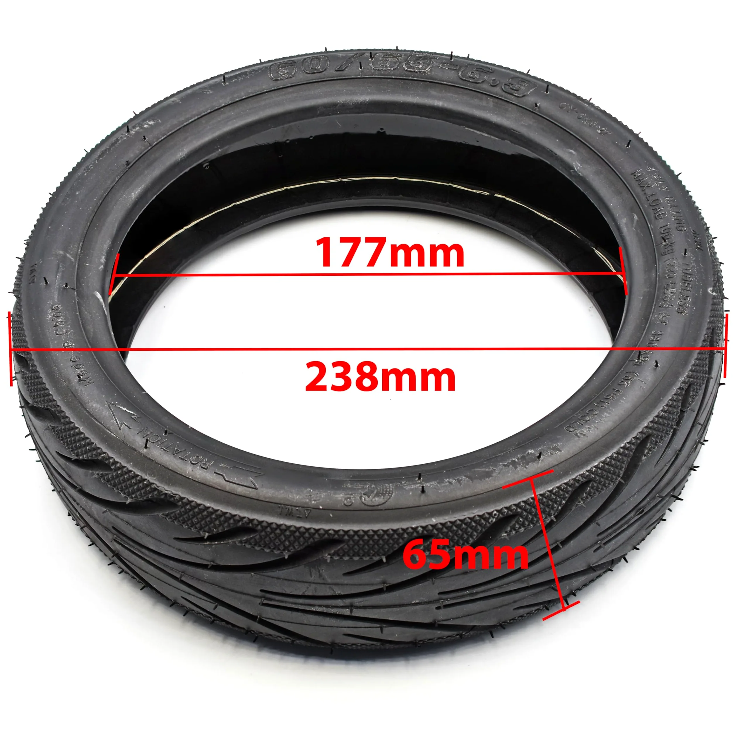 myBESTscooter - 60/65-6.9 Neumático sin cámara autoreparable para Segway Ninebot G2 G65 Rueda de repuesto de goma Neumáticos de rueda con válvula
