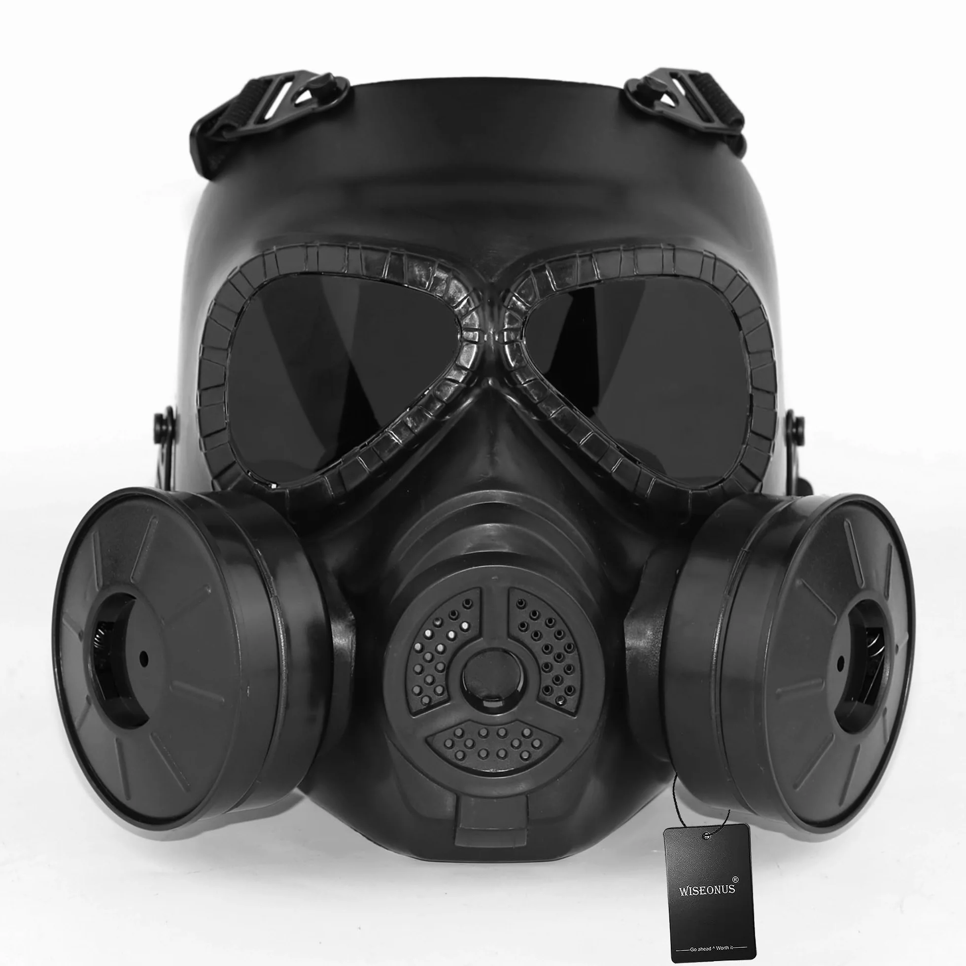 Maschera Softair Máscara Táctico Paintball Caza Cosplay CS Juego Protección Halloween Maschera Completa con Dobl Ventilador Turbo