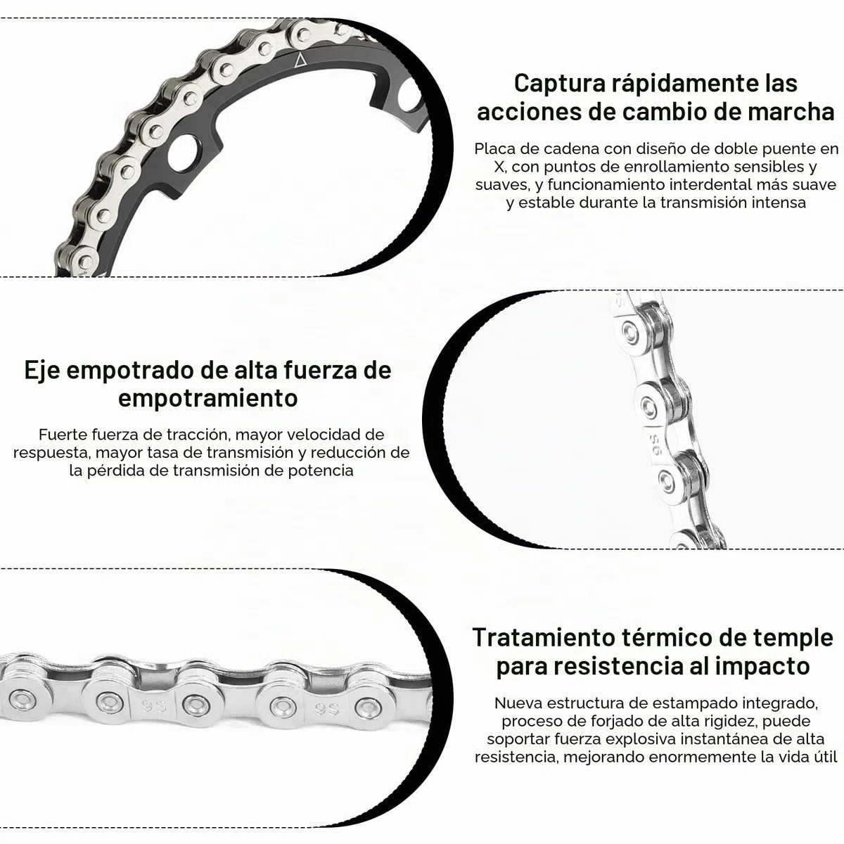 Cadena de bicicleta de 9 velocidades con pinza antirrobo y 3 pares de cadenas antirrobo para MTB (1/2 x 11/128", 116 eslabones)