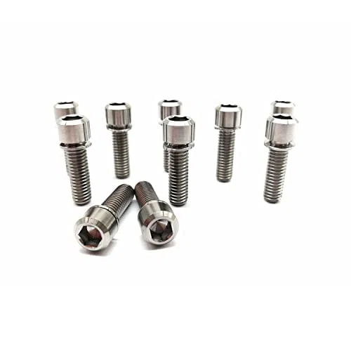 RISON-Titanium Pernos de Vástago de Bicicleta en Titanio M5x16mm, 5 Piezas Tornillos de Varilla de Bicicleta Pernos de Fijación para Potencia Bici, Soporte de Botella de Agua Bici MTB