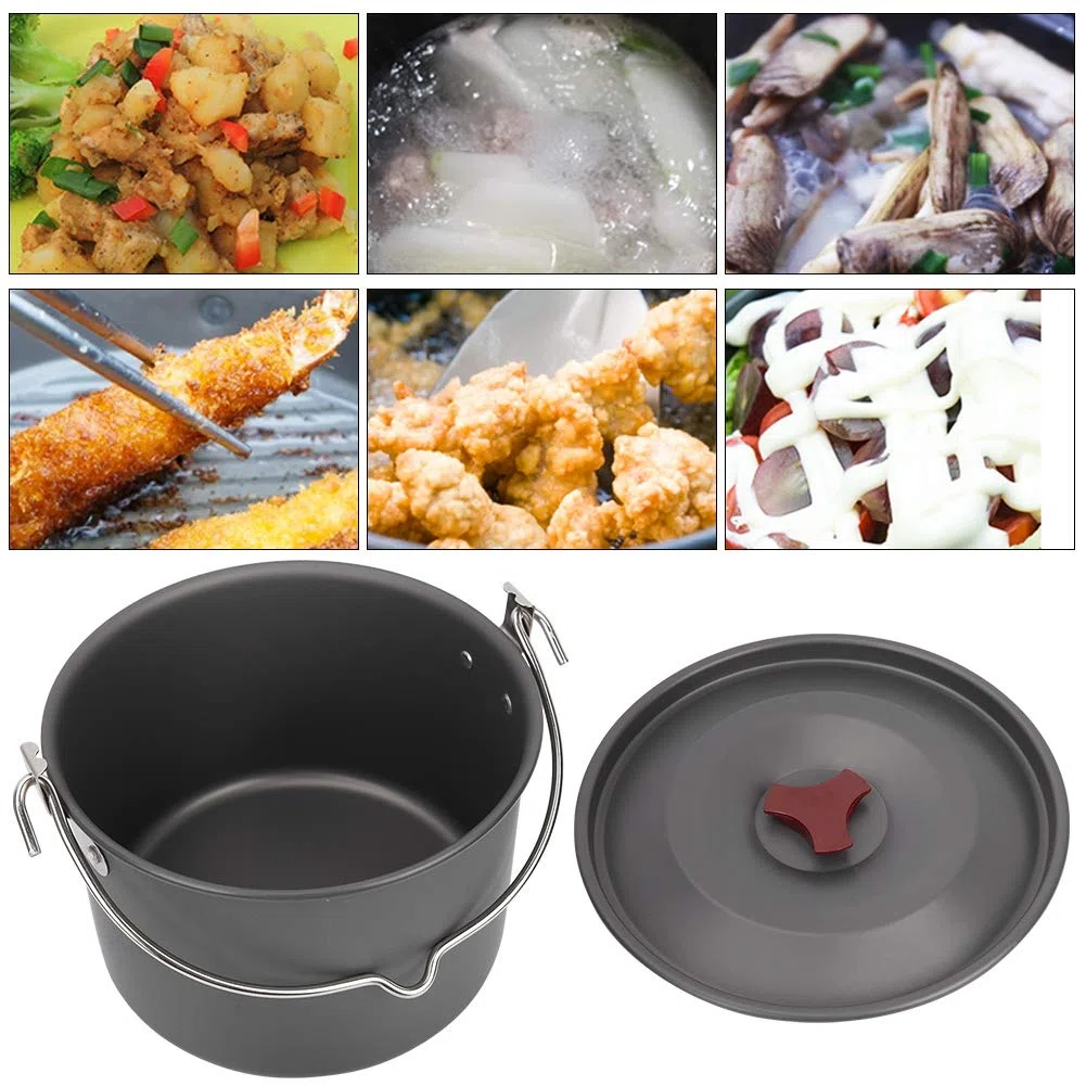 Fyearfly Olla antiadherente para cocinar al aire libre, ligera y duradera, fácil de limpiar