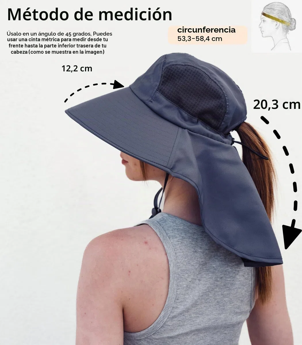 Sombrero de sol para mujer, borde ancho, sombrero de protección solar, sombrero de verano para mujer, UPF50, gorro de pescador con solapa grande