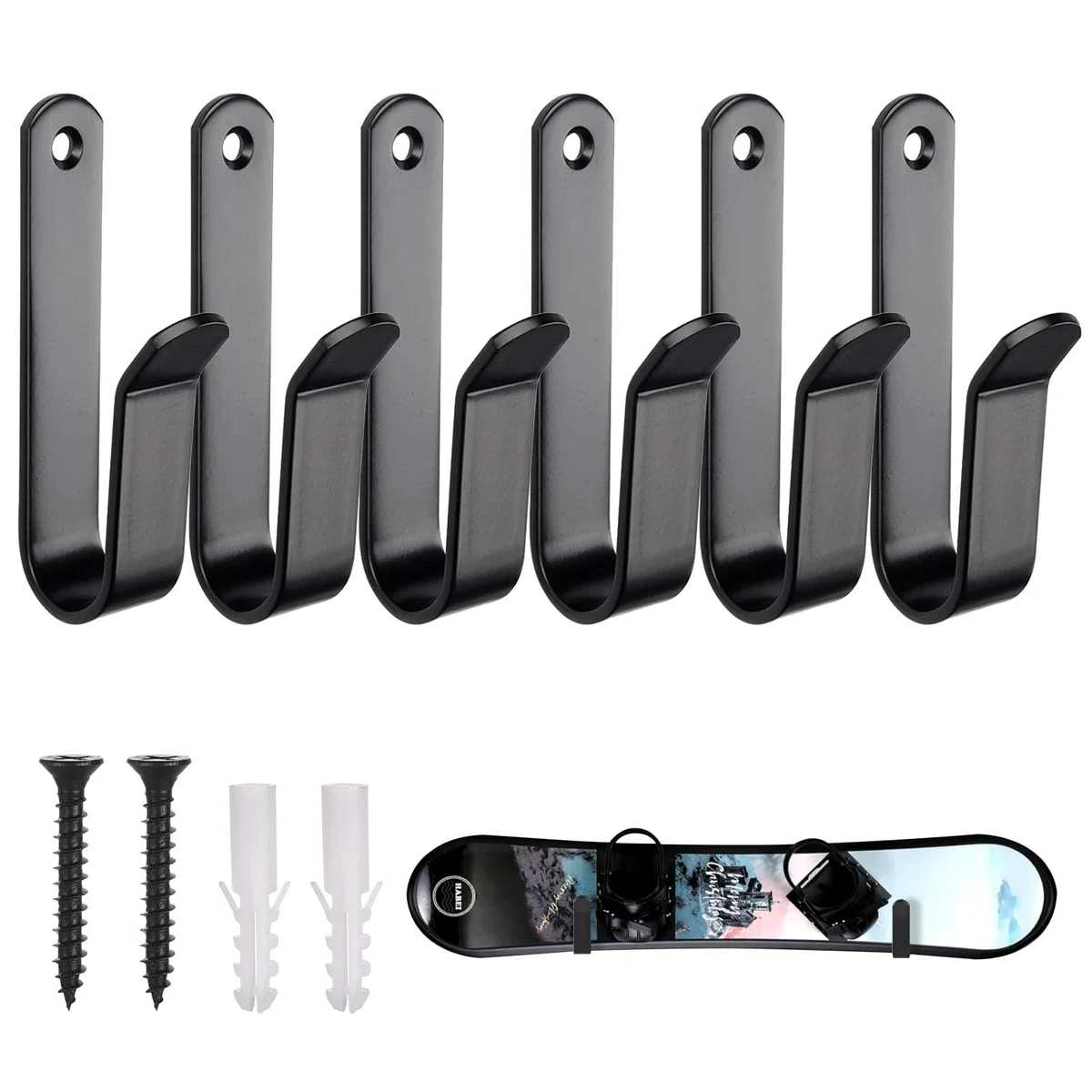 CANGCANG Kitnelw - Soporte de pared para snowboard, color negro