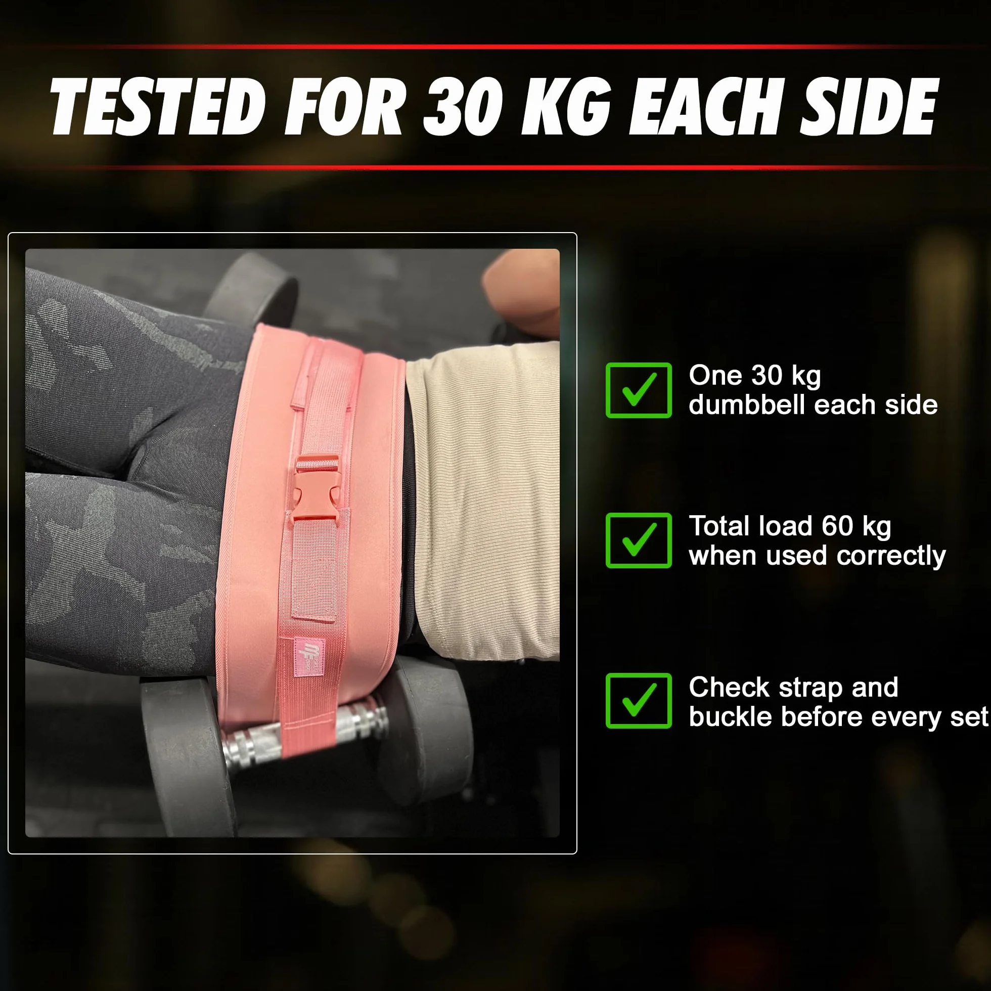 Cinturón Para Hip Thrust Con Carga Hasta 30 kg Por Lado, Cinturón Para Mancuernas y Pesas Rusas Para Ejercicios de Glúteos, Puente de Glúteos, Plancha y Flexiones, Unisex