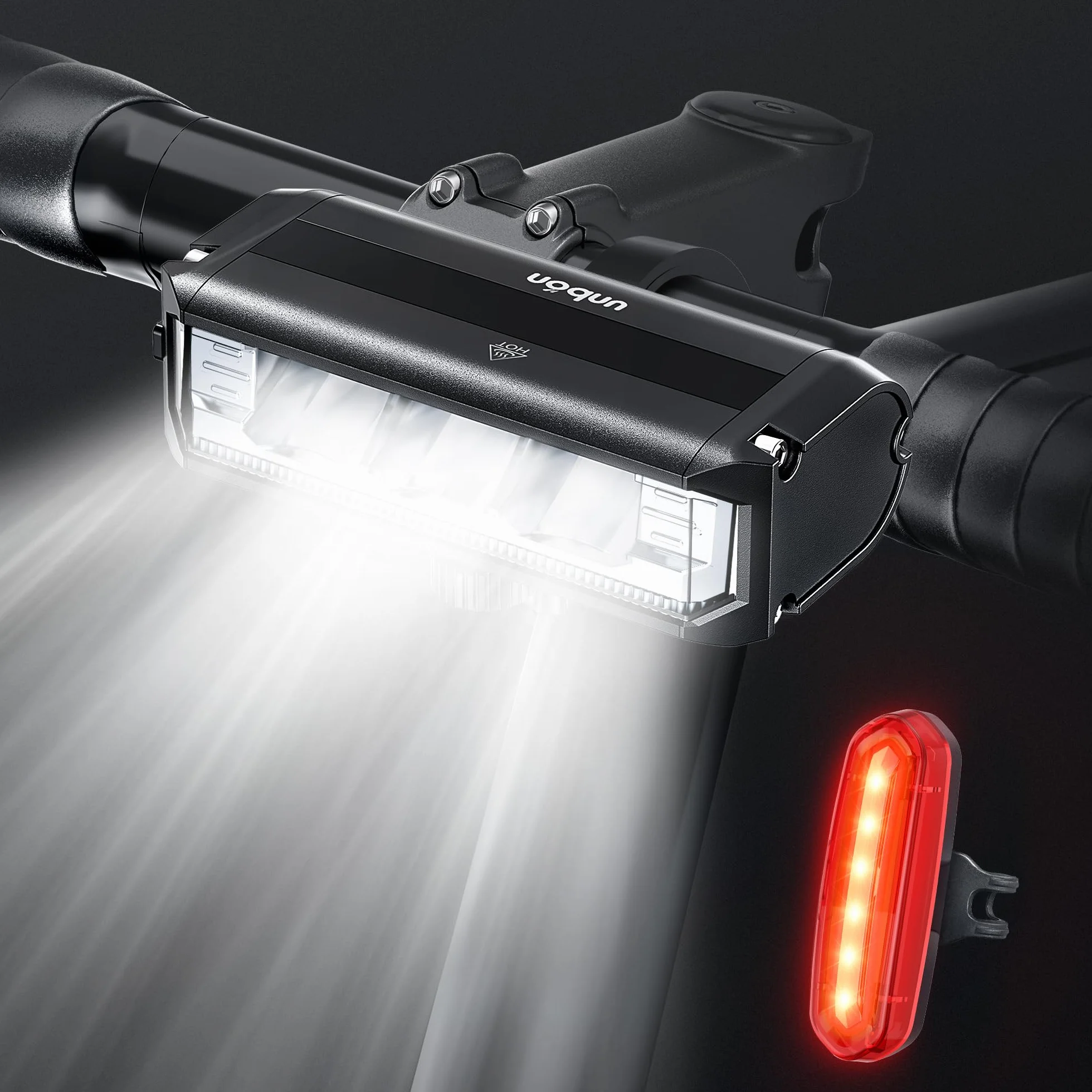 Luces Bicicleta Delantera y Trasera, UNBON Luz Bicicleta LED Potente Recargable USB 5 Modos Impermeable IPX5 Luz Delantera Trasera para Bicicleta MTB