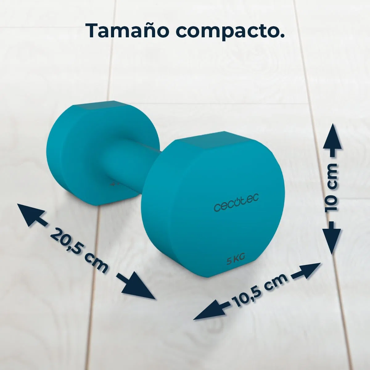 Cecotec Set de Mancuernas de 1 a 5 Kg, Drumfit 400 DoubleNeo, Recubrimiento de neopreno, Diseño compacto y anti-rodamiento, Entrenamiendo de fuerza, movilidad, equilibrio y resistencia