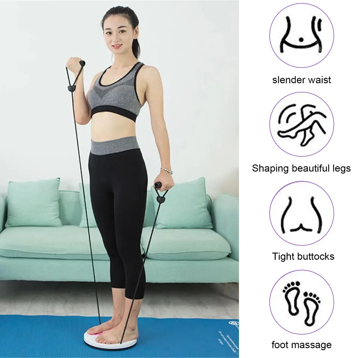 Disco de Torsión de Cintura Disco Giratorio para Cintura, Twist Cintura Torsión Disc Placa Giratoria de Cintura Tabla Giratoria para Abdominales Puede Cargar 100 Kg
