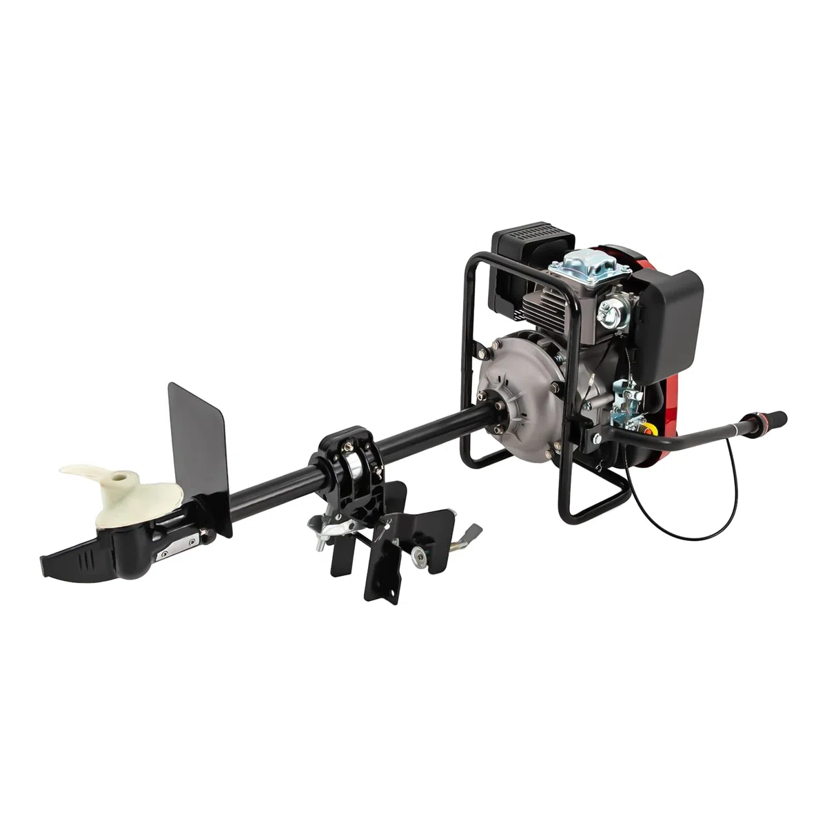 Motor fueraborda de 4 tiempos de gasolina, 196cc 8cv Motor de barco resistente Motor fueraborda, eje longitudinal Sistema de encendido TCI y refrigeración por aire con depósito de combustible para