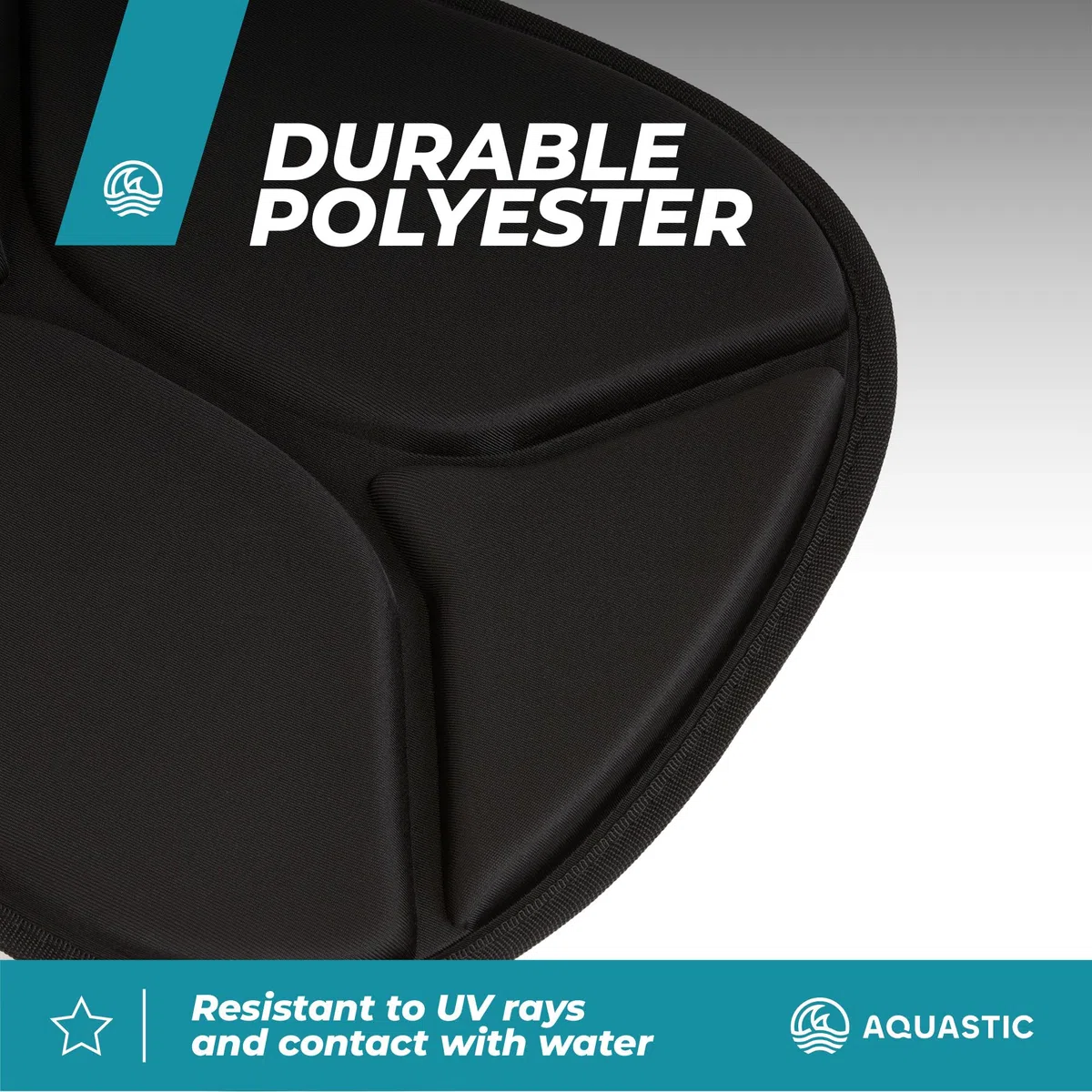 AQUASTIC Asiento para kayak SUP | poliéster duradero e impermeable | cómoda espuma EVA | cuatro correas de fijación ajustables | bolsa de almacenamiento con cerradura