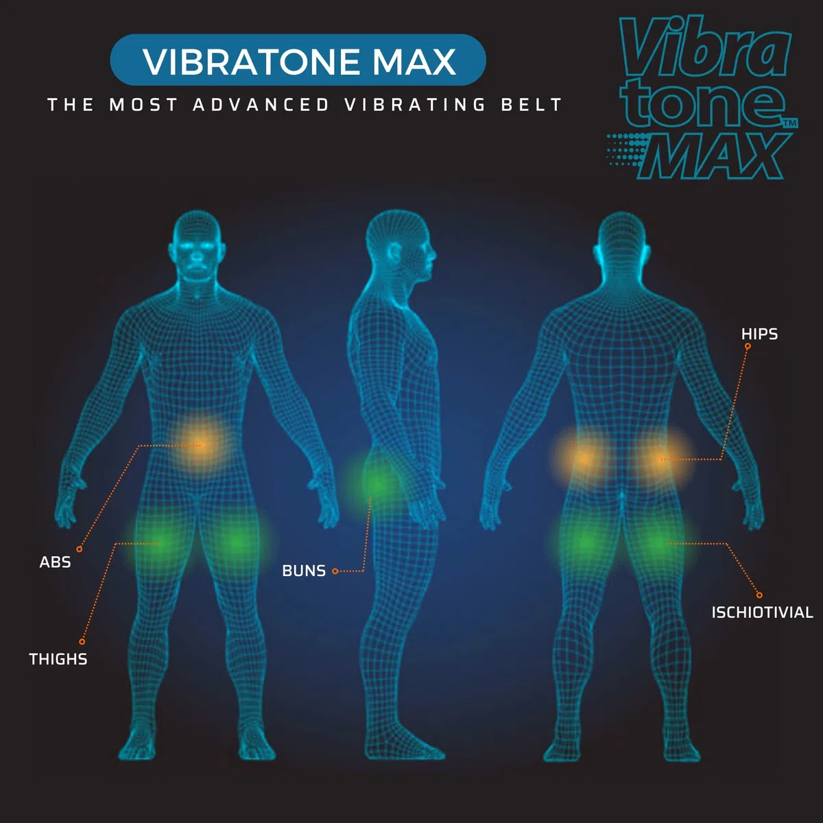 Cinturón Abdominal vibración – Tonifique Sus Abdominales, oblicuos, Caderas, Cintura, glúteos y Muslos.