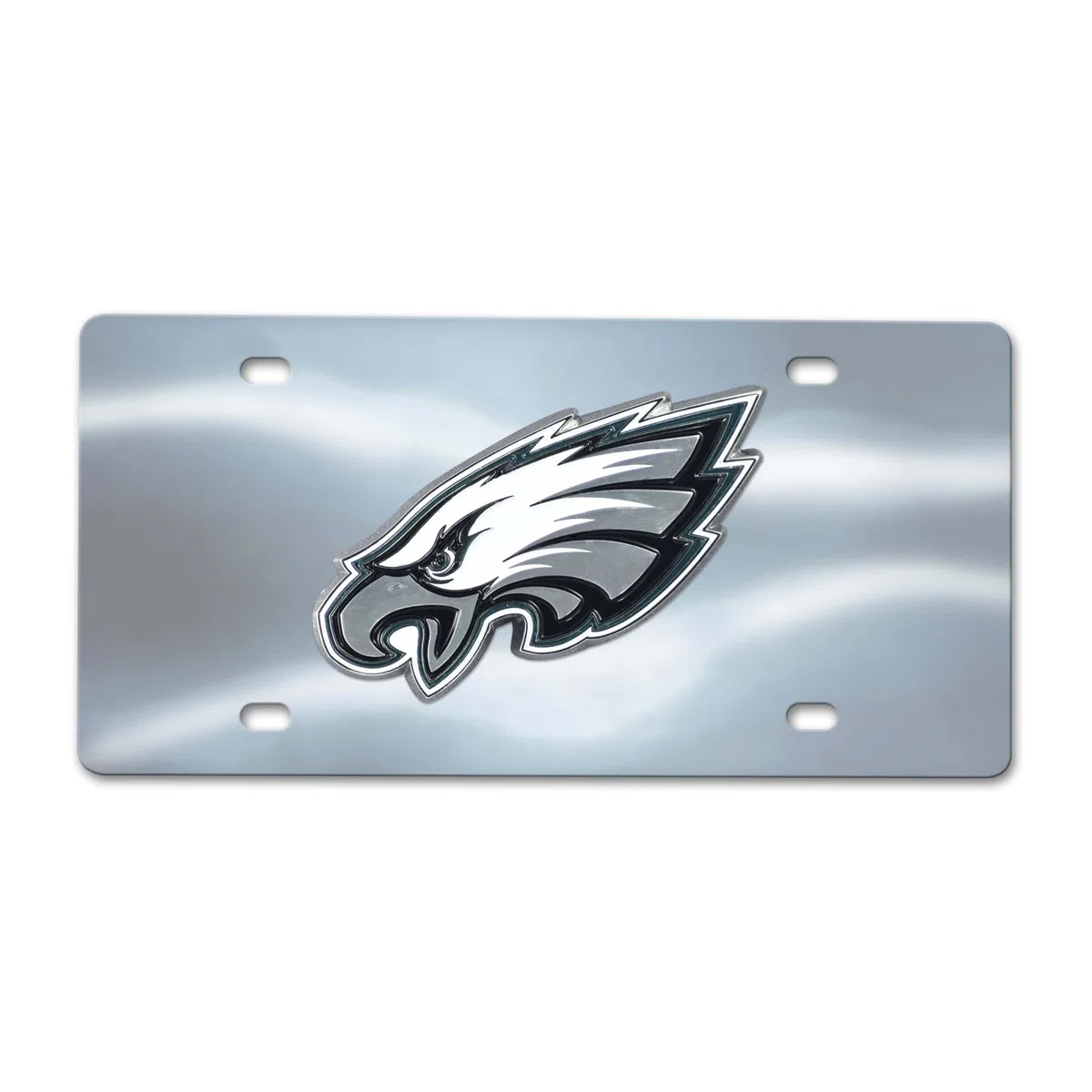 FANMATS NFL Philadelphia Eagles Plato de Licencia fundida, Cromado, 6 x 12 Pulgadas