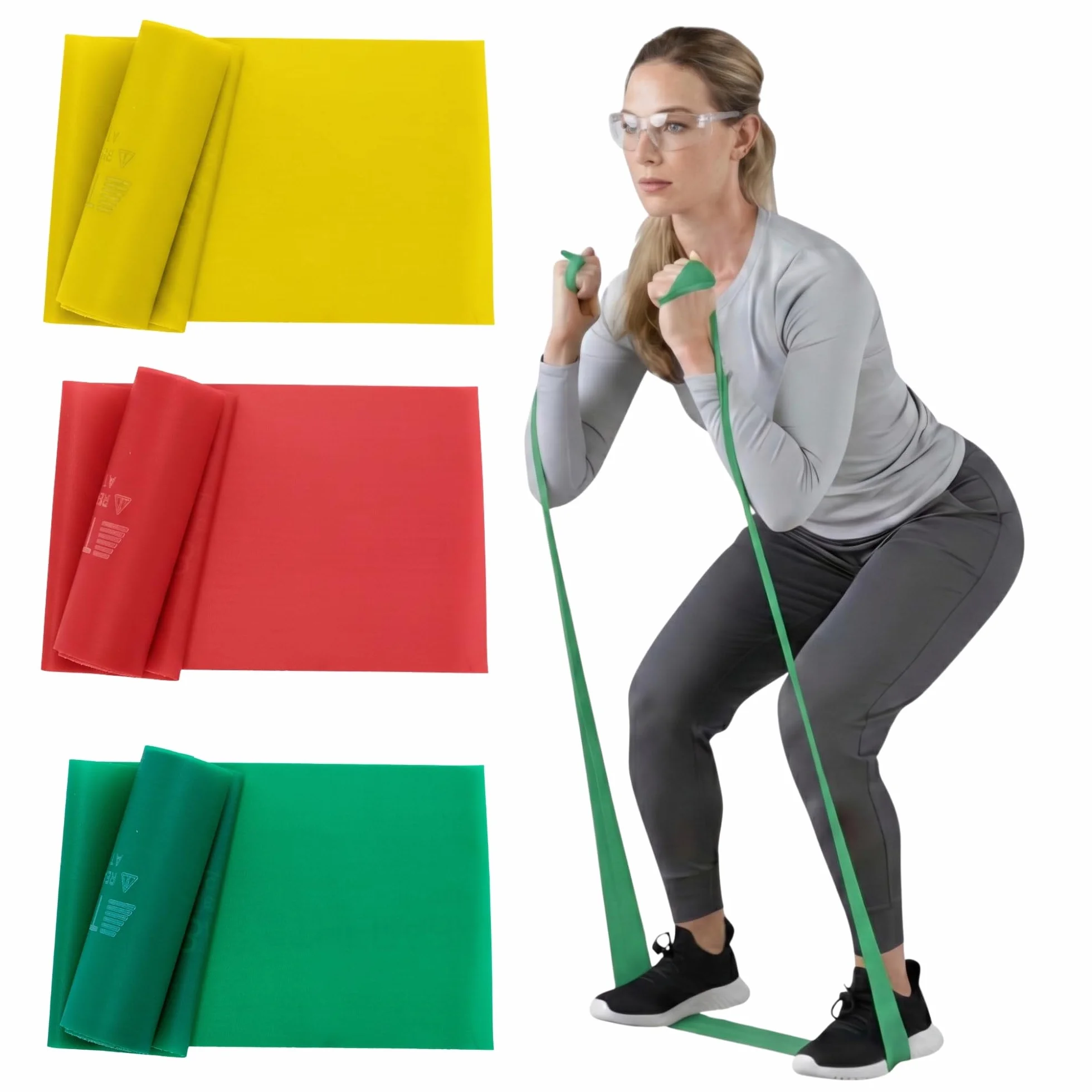 TheraBand Juego de 1,50 m, Banda de Fitness, Banda de Gimnasia, Banda elástica para Entrenamiento de Cuerpo Entero, Banda de Resistencia, Bandas de Entrenamiento para el hogar, Accesorios de Fitness