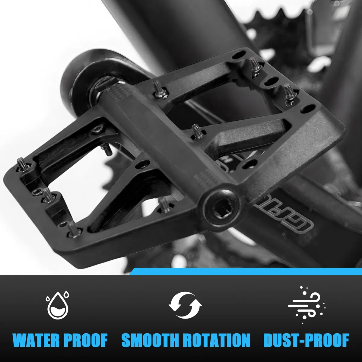 SYACHI Pedales Bicicleta de Aleación de Aluminio, Pedales Bicicleta de 3 Rodamientos, Pedale Planos Mecanizados CNC de 9/16” con Clavos Antideslizantes Extraíbles, Ligeros y Duraderos