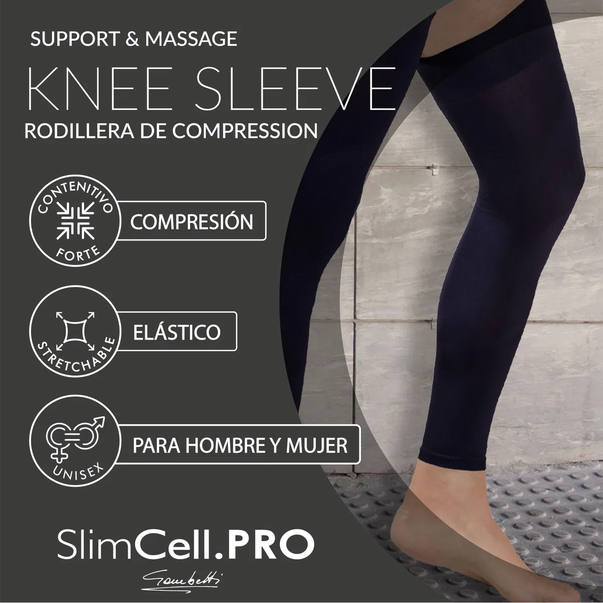 SLIMCELL PRO Rodillera Deportiva Unisex Anti-UV - Rodilleras Deportivas, Rodillera Compresion, Rodilleras Crossfit, Rodilleras Gym, Rodilleras Voleibol, Rodillera Running - Made in Italy