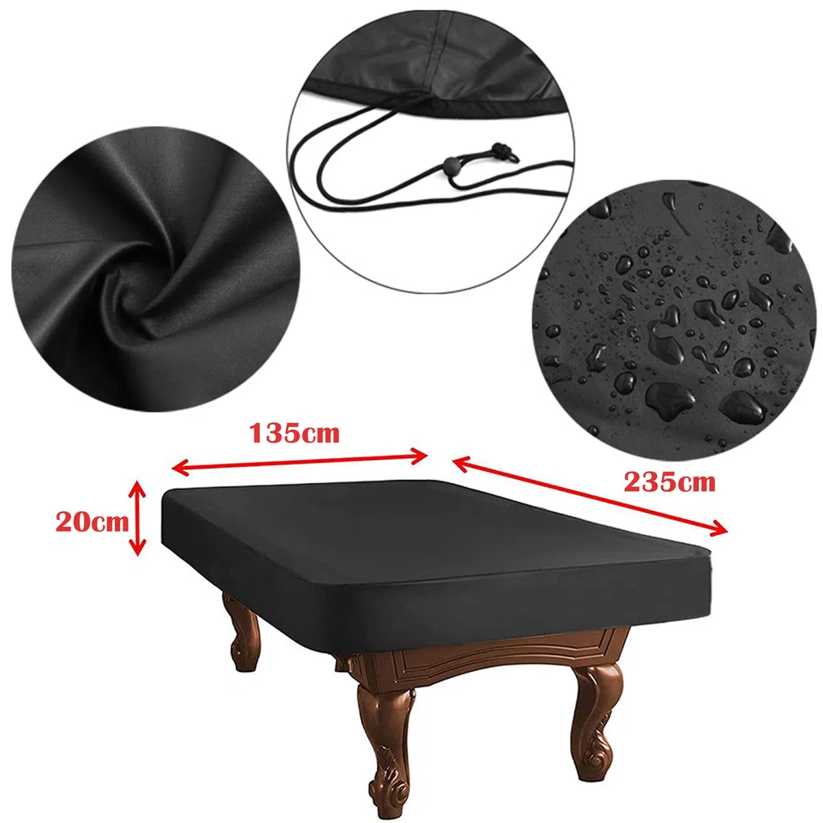 Funda de mesa de billar de 7 pies, cubierta impermeable a prueba de desgarros para mesa de billar, cubierta de tela Oxford, protección solar a prueba de polvo, protección contra la lluvia y el