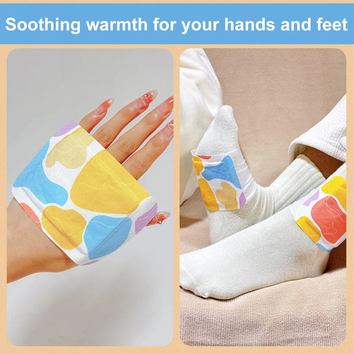 Calentadores de manos unisex desechables, 50 calentadores de manos portátiles, parches de calor para manos, pies y muñecas, ideales para actividades al aire libre de invierno (senderismo y campamento