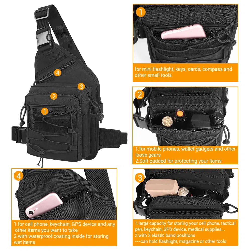 Bolsa táctica for el Pecho, Funda for Pistola, Bandolera Militar, Bolsa for Pistola Oculta, Bolsa antirrobo for Caza