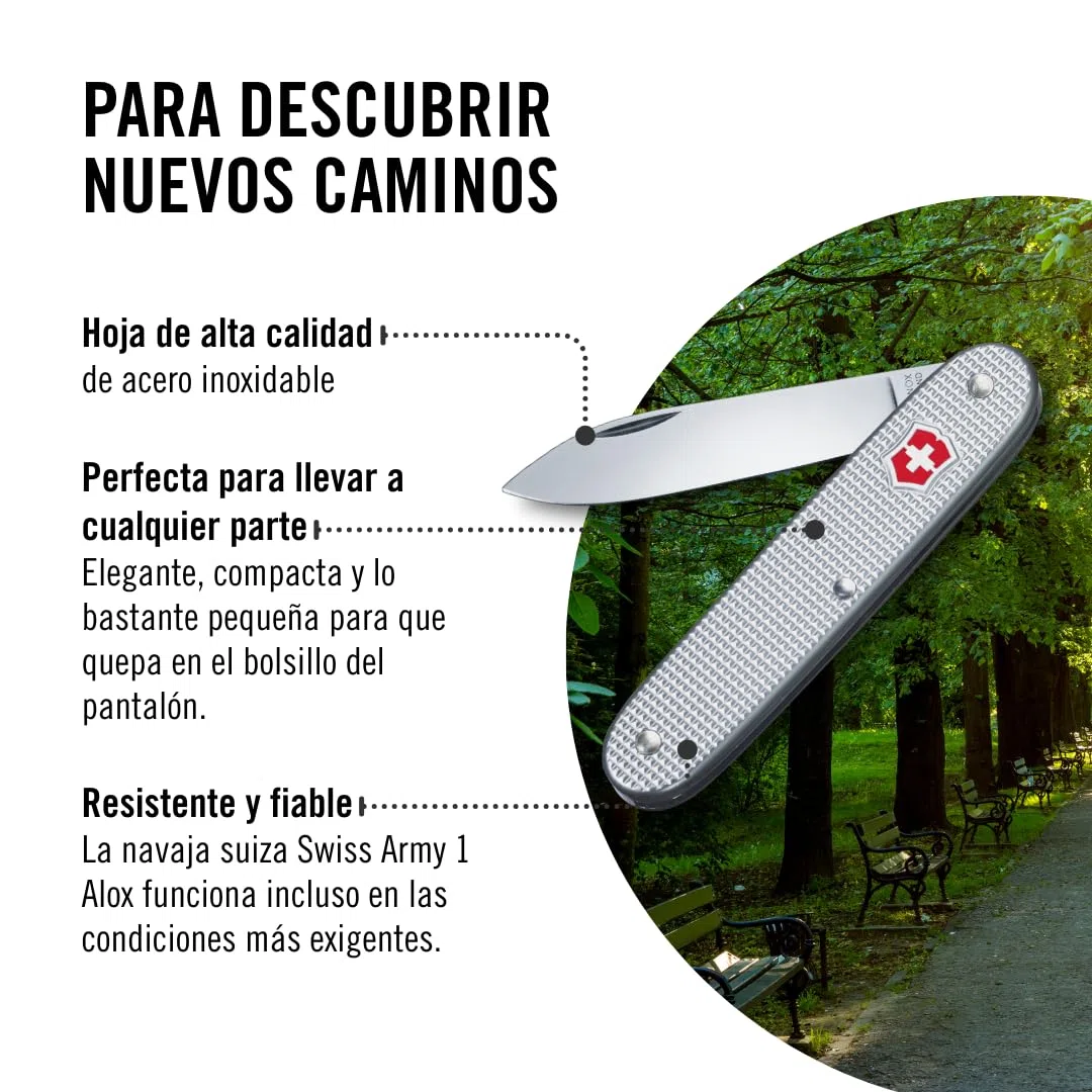 Victorinox Navaja suiza de bolsillo Swiss Army 1, Swiss Made, 1 función, acero inoxidable, color plata