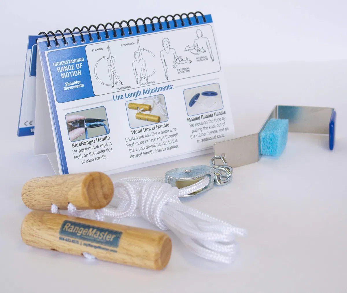 RangeMaster Overhead Shoulder Pulley -Wooden Handles, Metal Door Bracket & Flip Chat by Therapeutic Dimensions