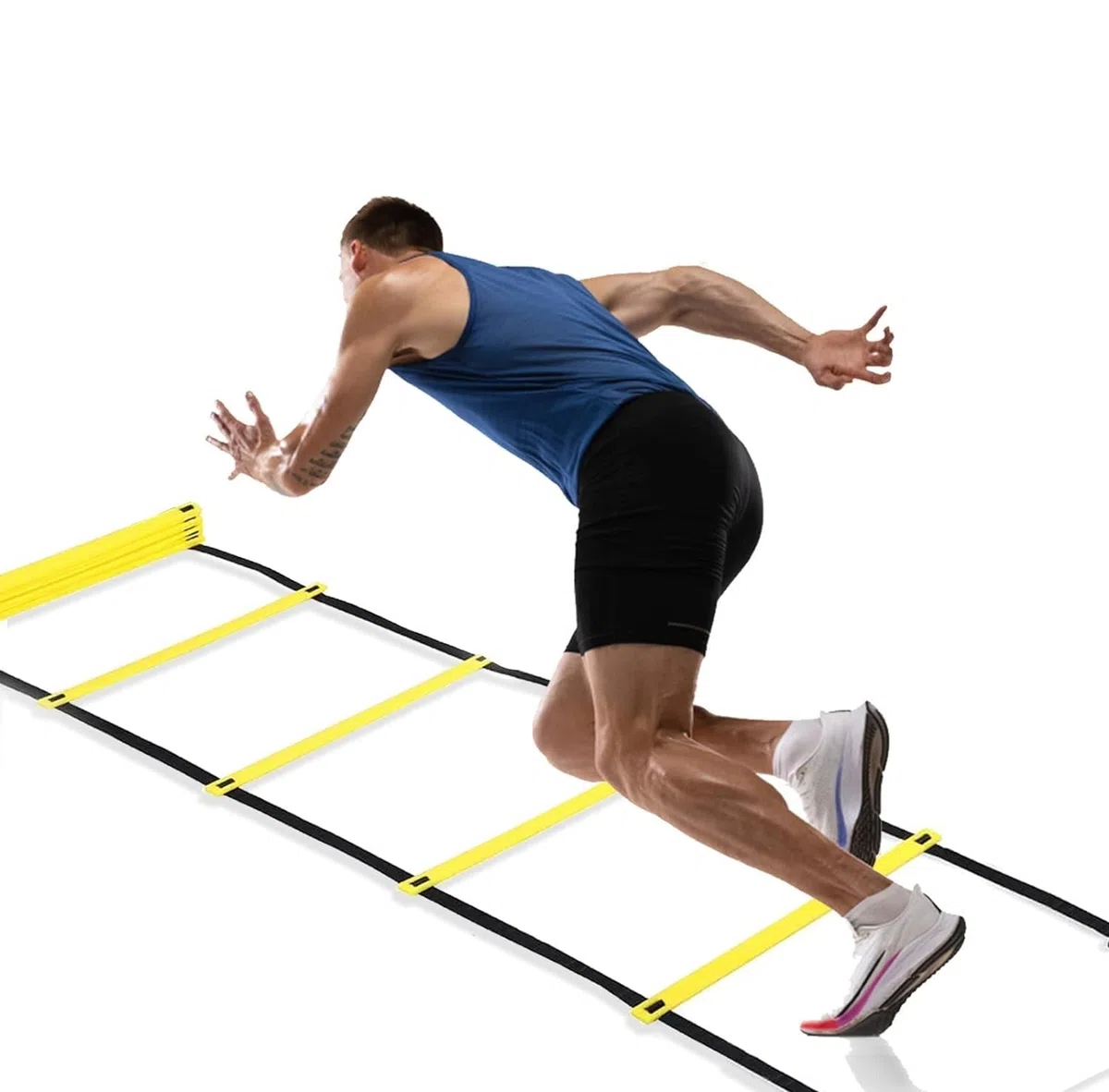 Escalera de Agilidad - Escalera de Agilidad de plástico extendida for Entrenamiento de Velocidad de pies de fútbol de fútbol con Bolsa de Almacenamiento (Color : 4m)