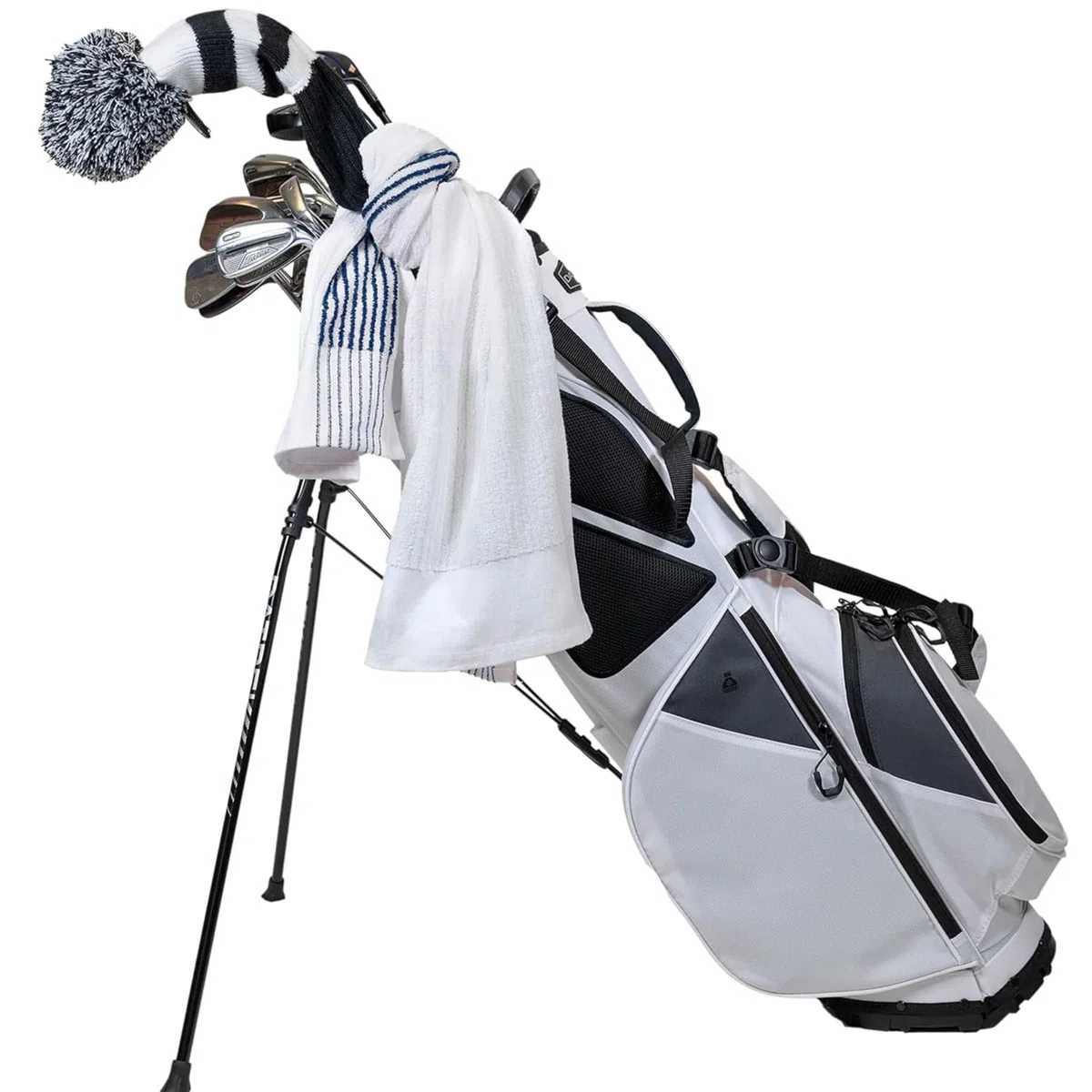 Devant Sport Towels, Caddy Towel, 22 x 44 Pulgadas, Azul Marino/Blanco