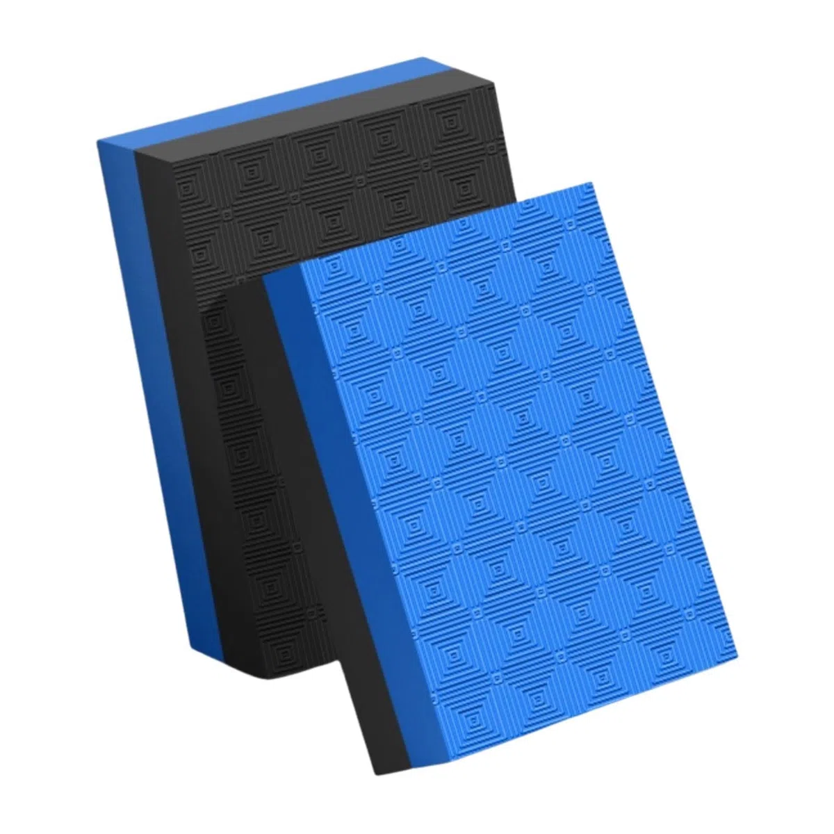 2 Piezas Almohadilla Barra Pesas Colchoneta Reforzada Material PVC Absorbente Ruido Adecuada para Levantamiento Gimnasio Oficina Uso, Negro Azul 50x33x4cm, Individual