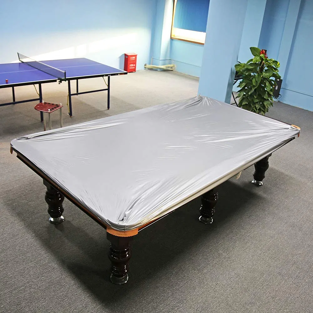 Wakects Cubierta para Mesa de Billar, PVC Impermeable, Gris Plata, 260 x 170 cm