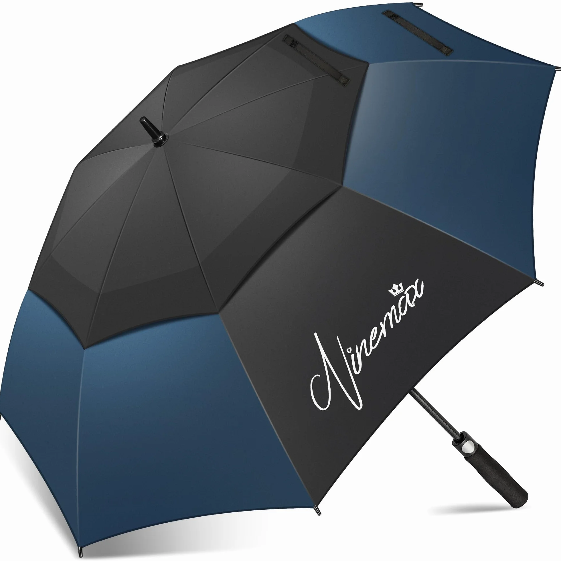 NINEMAX Paraguas Grande Antiviento, Paraguas Golf Grandes XL/XXL, Umbrella Extra Grande Resistente Al Viento Fuerte para Mujer Hombre
