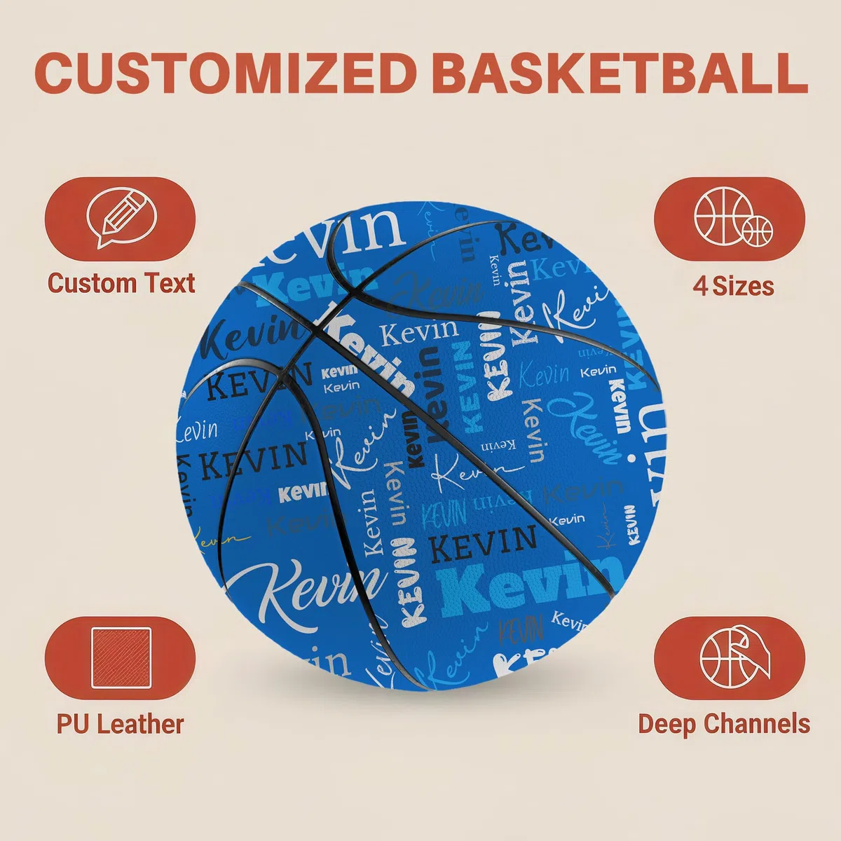 WERWAES Balón de Baloncesto Personalizado con Nombre y Foto - Regalo para Cumpleaños, Graduación - Tamaños 5 y 7 - Ideal para Niños, Niñas, Entrenadores y Equipos