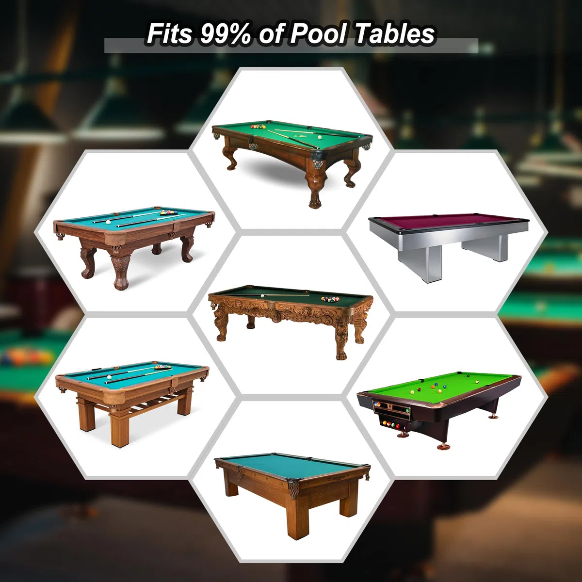 PATIKIL 7 Pies Billar Pool Mesa Cubierta, Impermeable Exterior Interior 420D Poliéster Polvo Prueba Billar Mesa Protección para Billar Mesa, Negro
