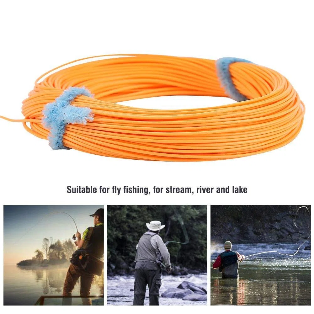 de Peso Línea de Mosca Flotante hacia adelante Línea de Pesca con Mosca de Nylon WF 4/5/6/7/8 para Stream River Lake(WF-4F)