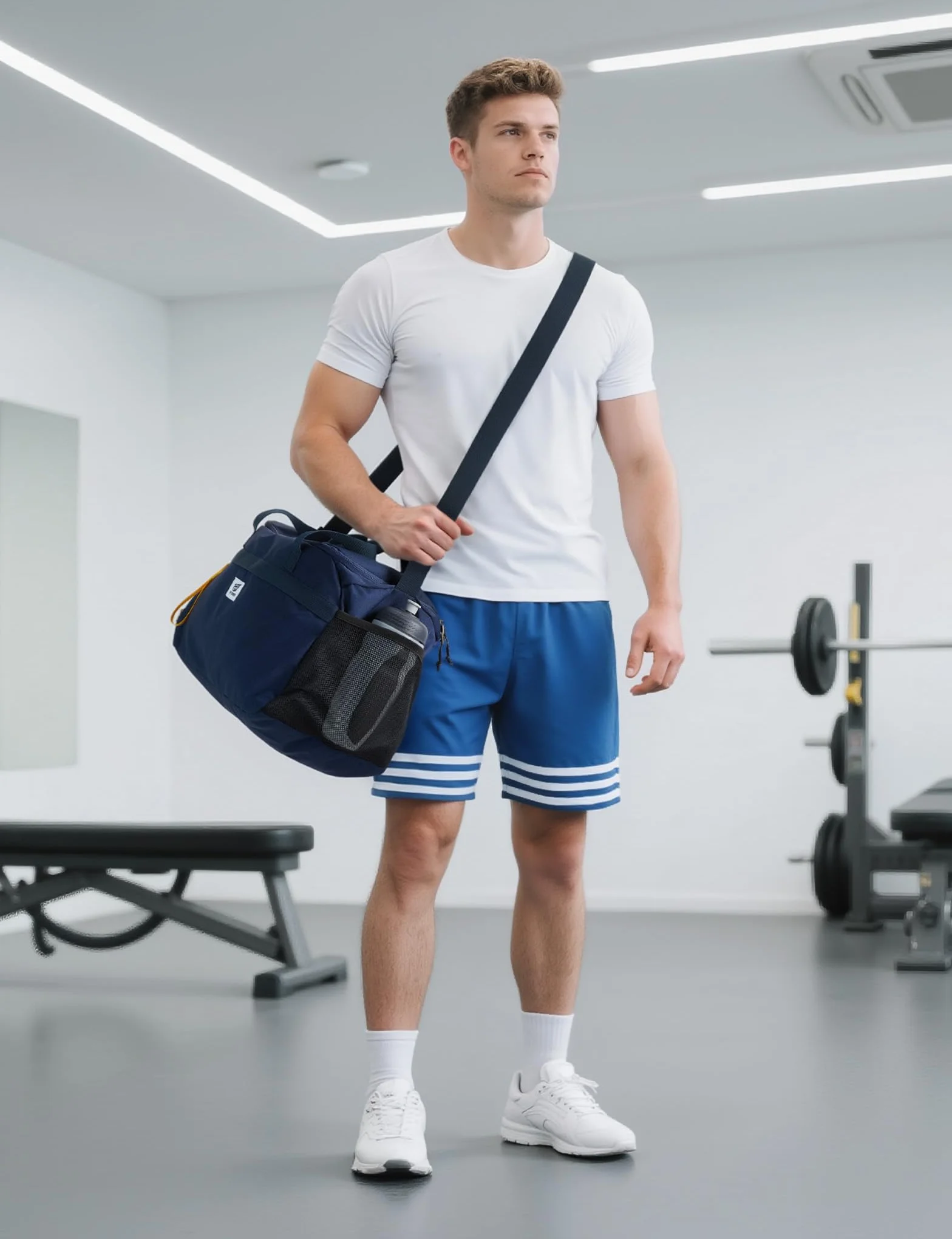 SKYSPER 35L Bolsa Deporte con Compartimentos de Zapatos y Humedad, Bolsa Viaje Mujer y Hombre, para Viaje, Entrenamiento - Gym Bag